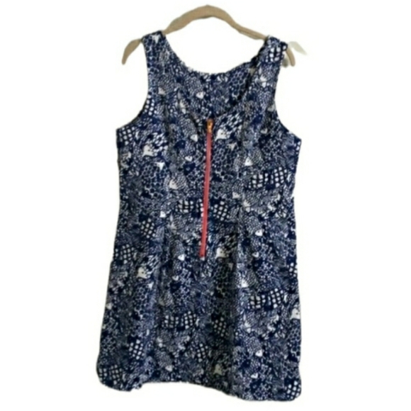 Lilly Pulitzer Upstream Shift Dress Blue White Lace  Sz 8 - Picture 3 of 4